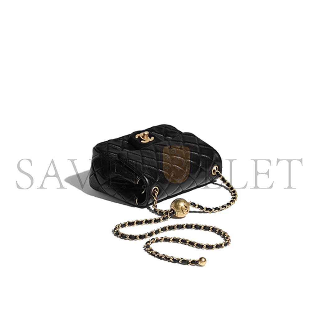 CHANEL MASTER METAL BALL LAMBSKIN FLAP BAG AS1786 (18*13*7cm)